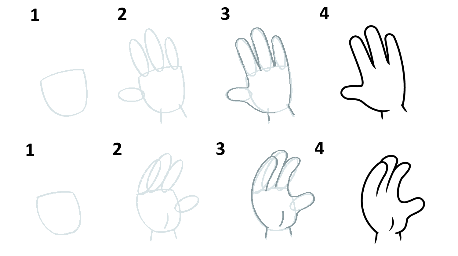 Как нарисовать руку поэтапно для детей