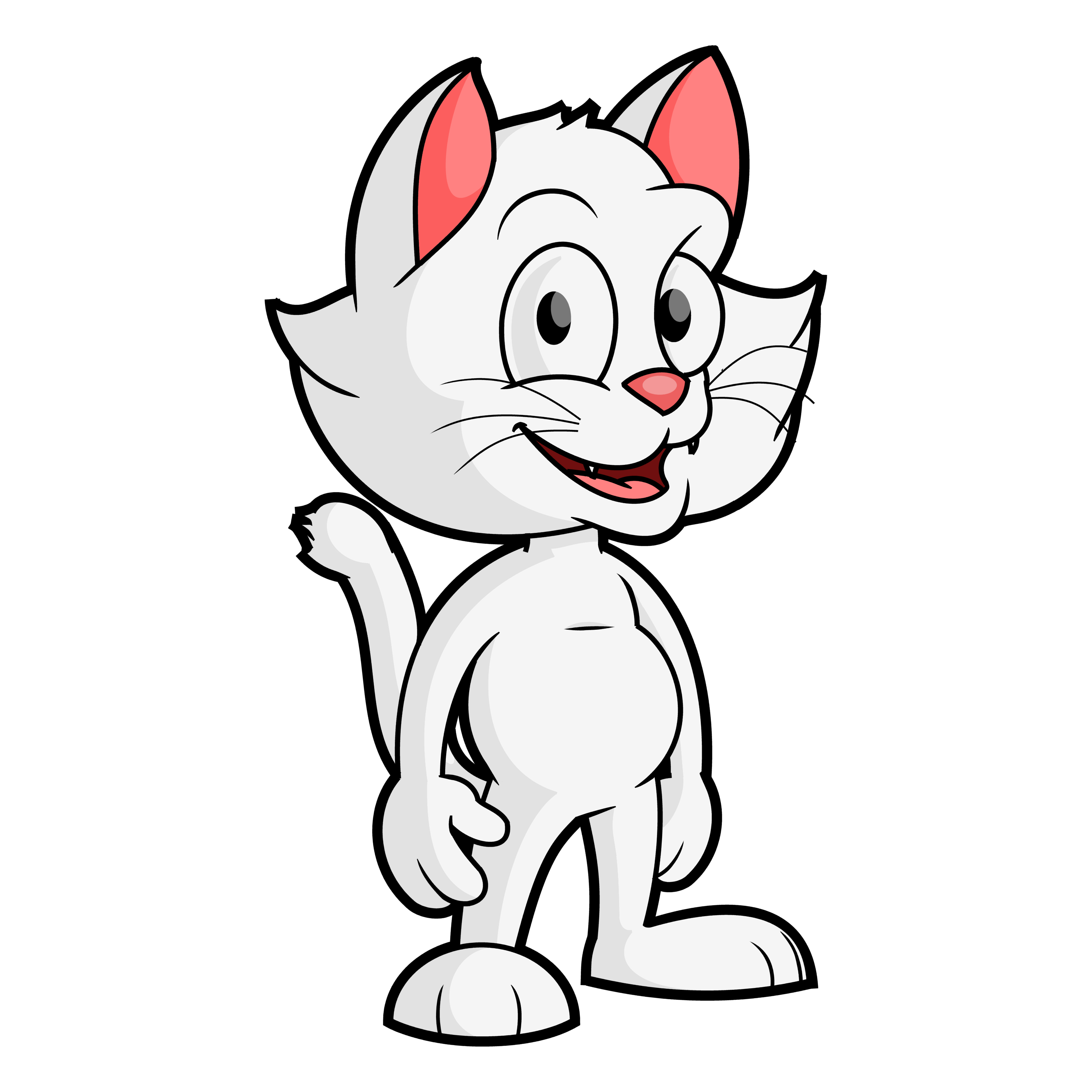 White cartoon cat